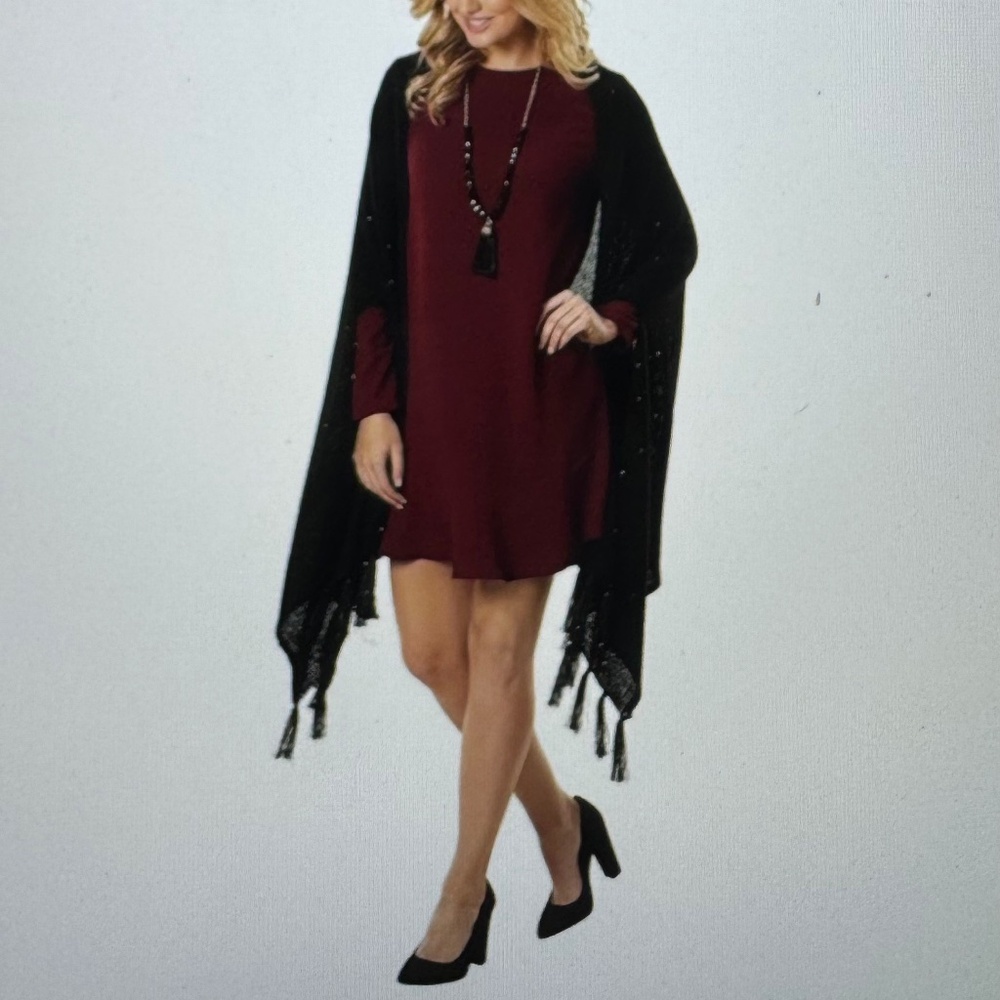 Mud Pie Sommer Sequin Wrap Black NWT OS